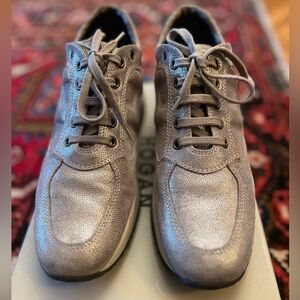 Hogan Women's Sneakers in Metallic Silver